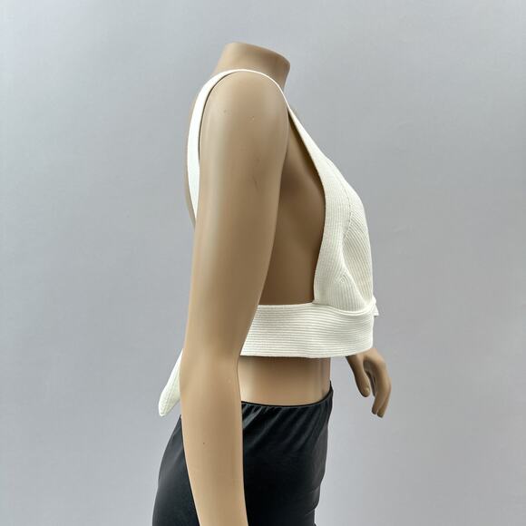 NWT Endless Rose Miley Back Tie Elevated Knit Bralette White Women's Size Large - Picture 11 of 16